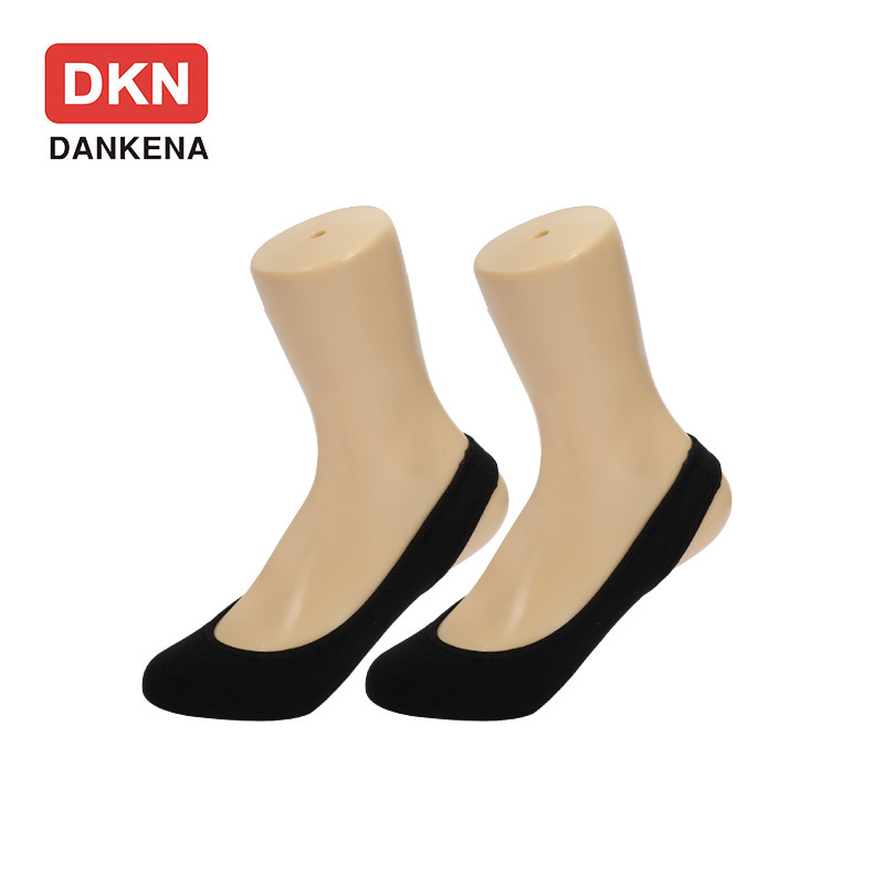 DANKENA Invisible Socks Combed Cotton Solid Color Suspenders Slim Silicone Non Slip Socks